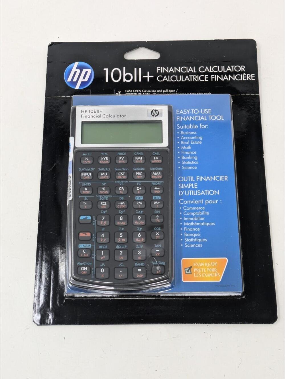Hewlett Packard 10bII+ Financial Calculator with Slip Case New